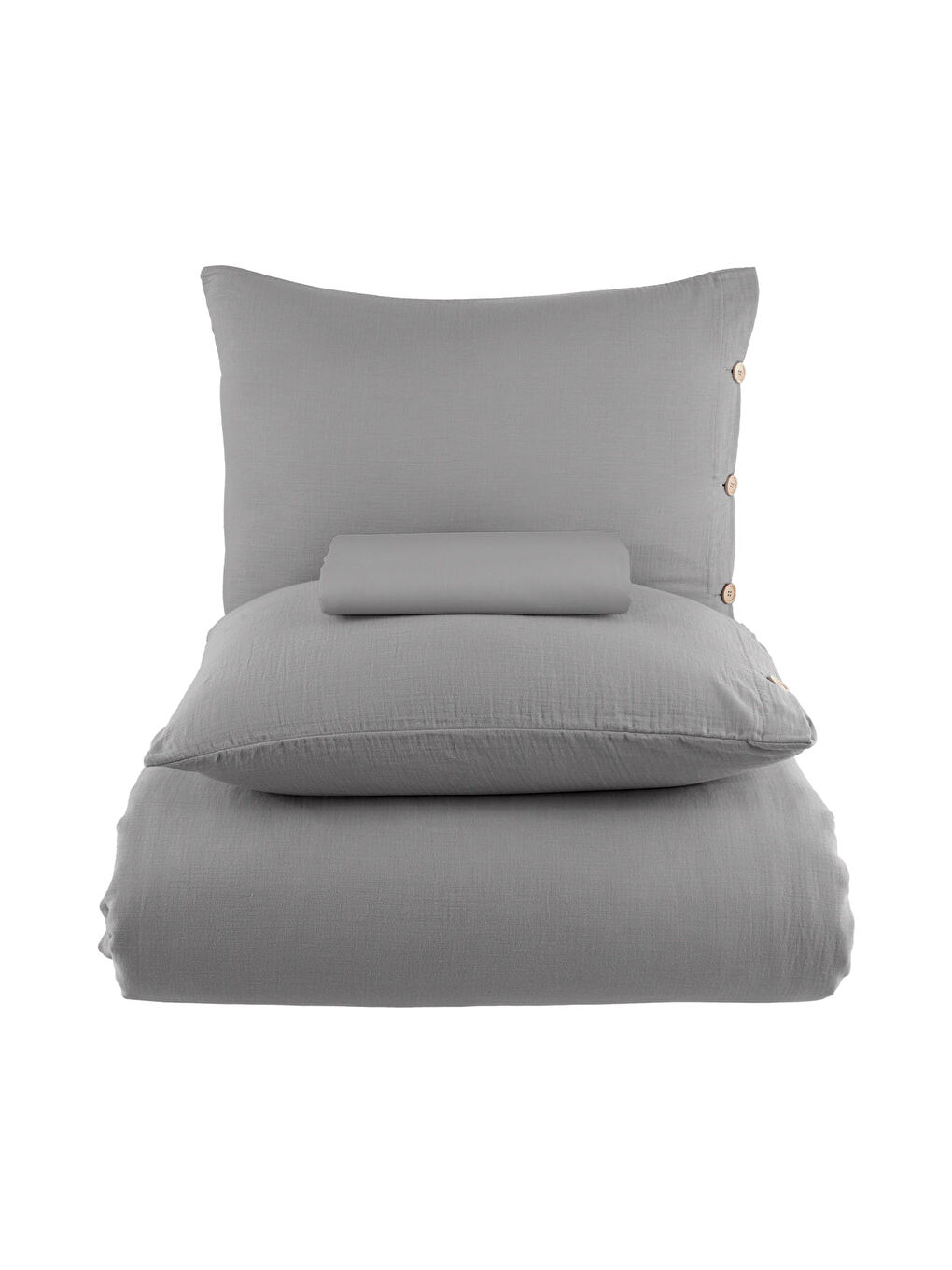Lina Çift Kişilik Nevresim Takımı 4 Parça Gri-4