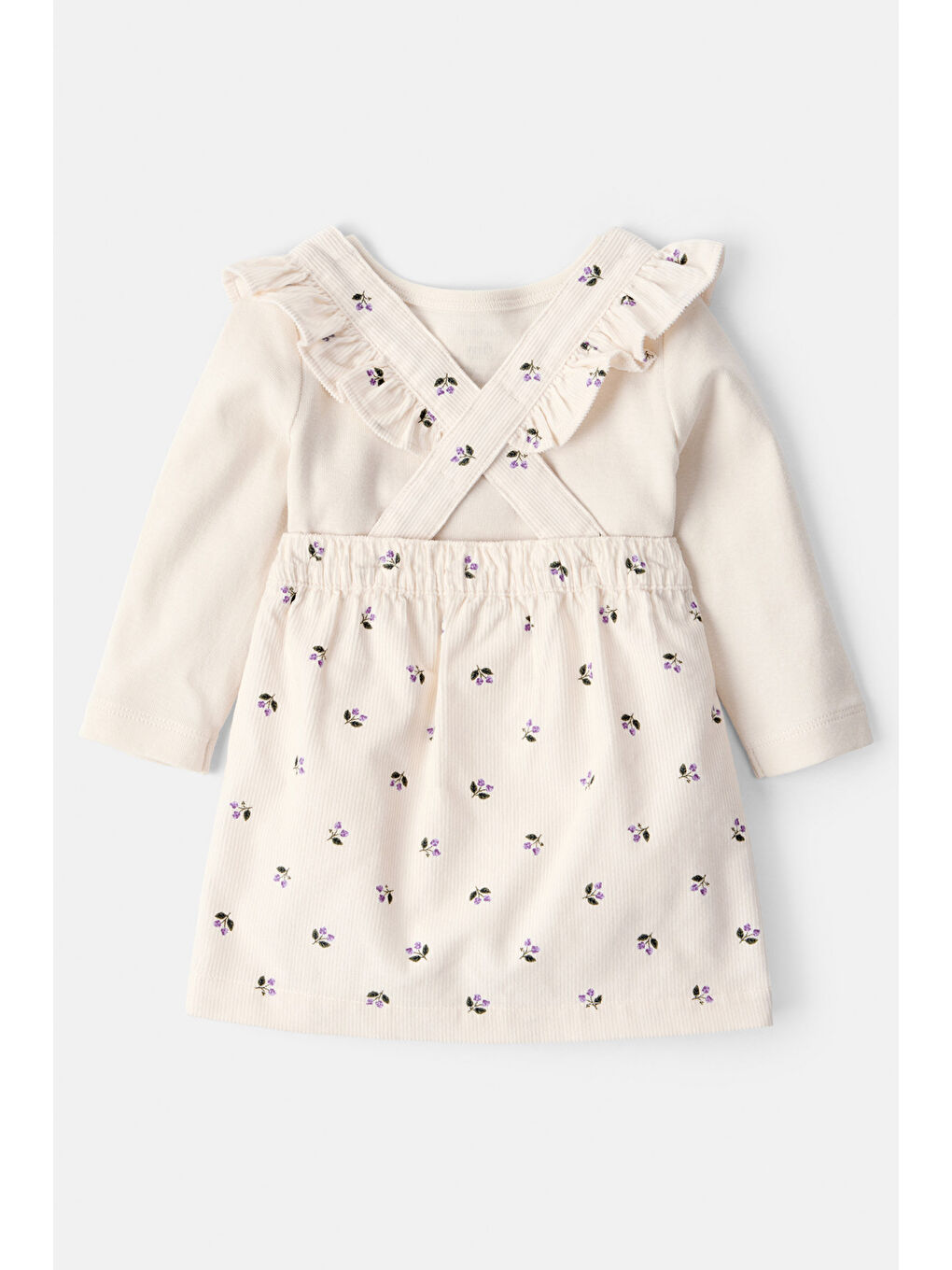Kız Bebek Ekru Salopet Set-1