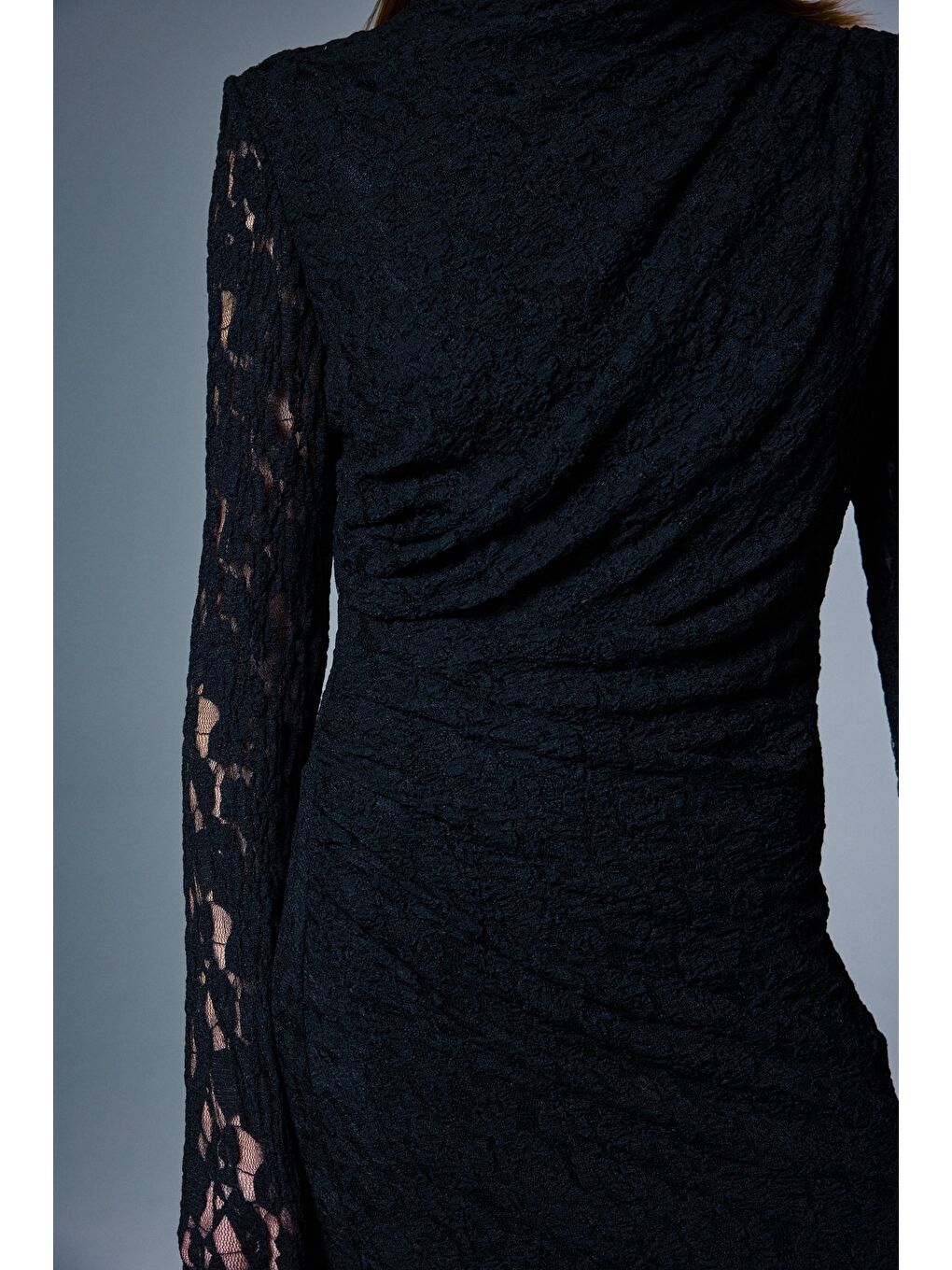 Dantel Elbise - Siyah-6
