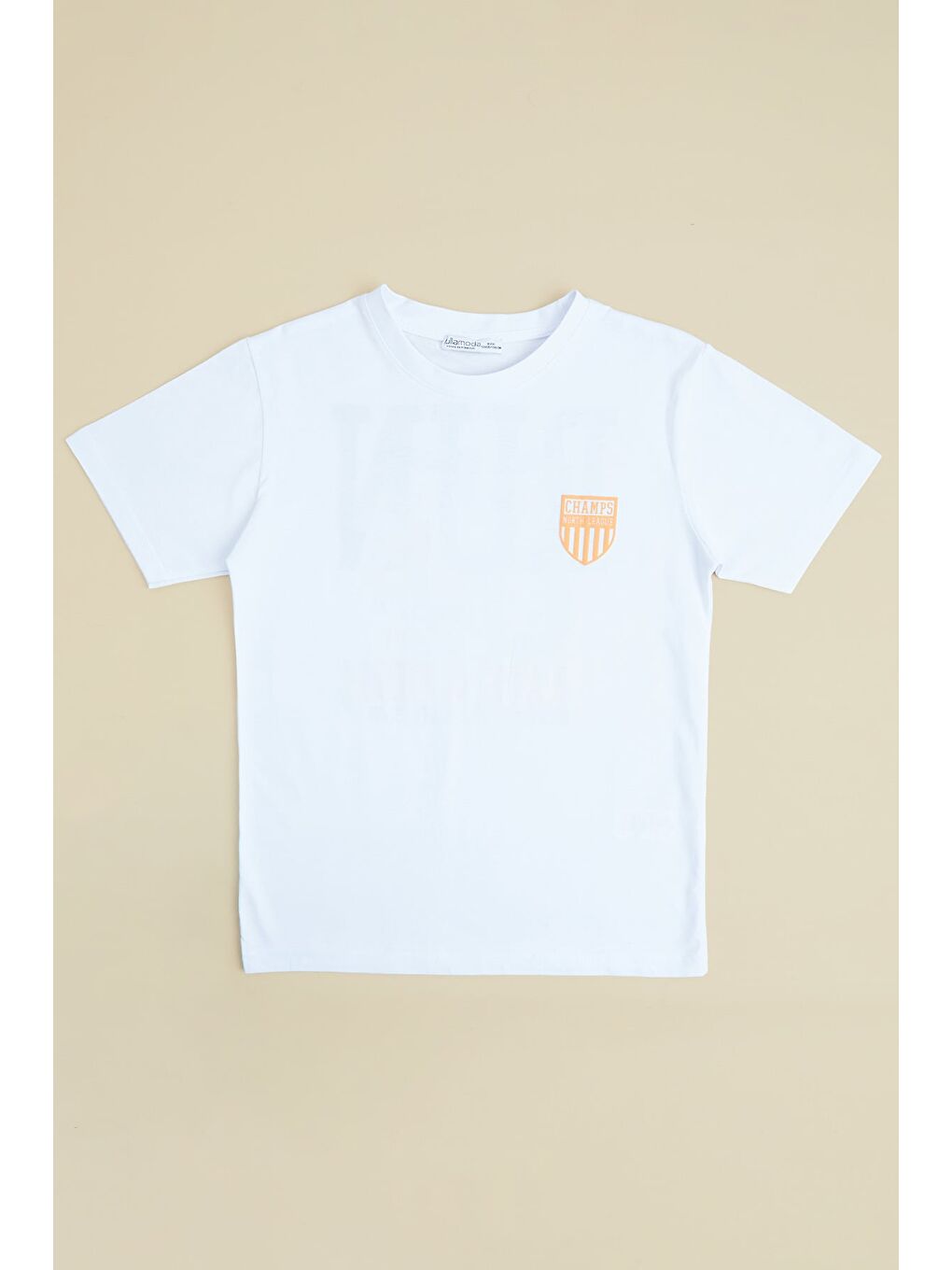 Beyaz Run Baskılı Bisiklet Yaka Erkek Çocuk Tişört