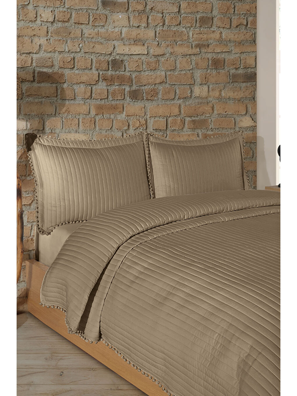 Florita Yatak Örtüsü Seti Tek Kişilik (180x240 cm) Bej-2