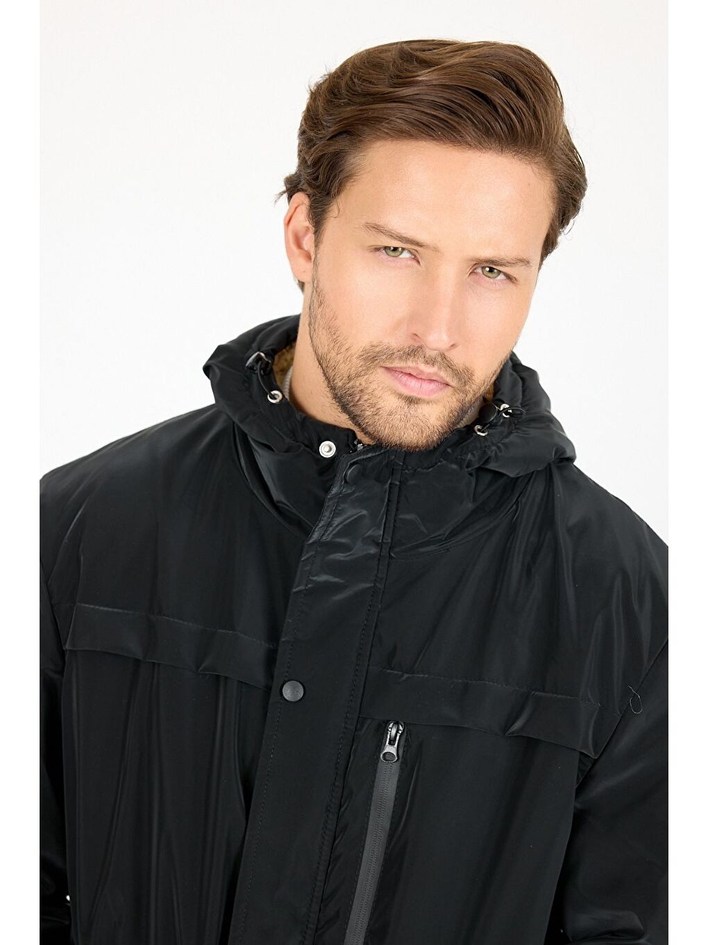 Siyah Vibes x Avmteks Kürklü Kapüşon Detaylı Mont 002-4