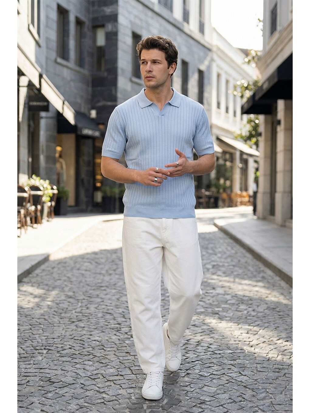 Mavi Sion Regular Fit Erkek Kısa Kol Triko Polo Yaka Tişört-1
