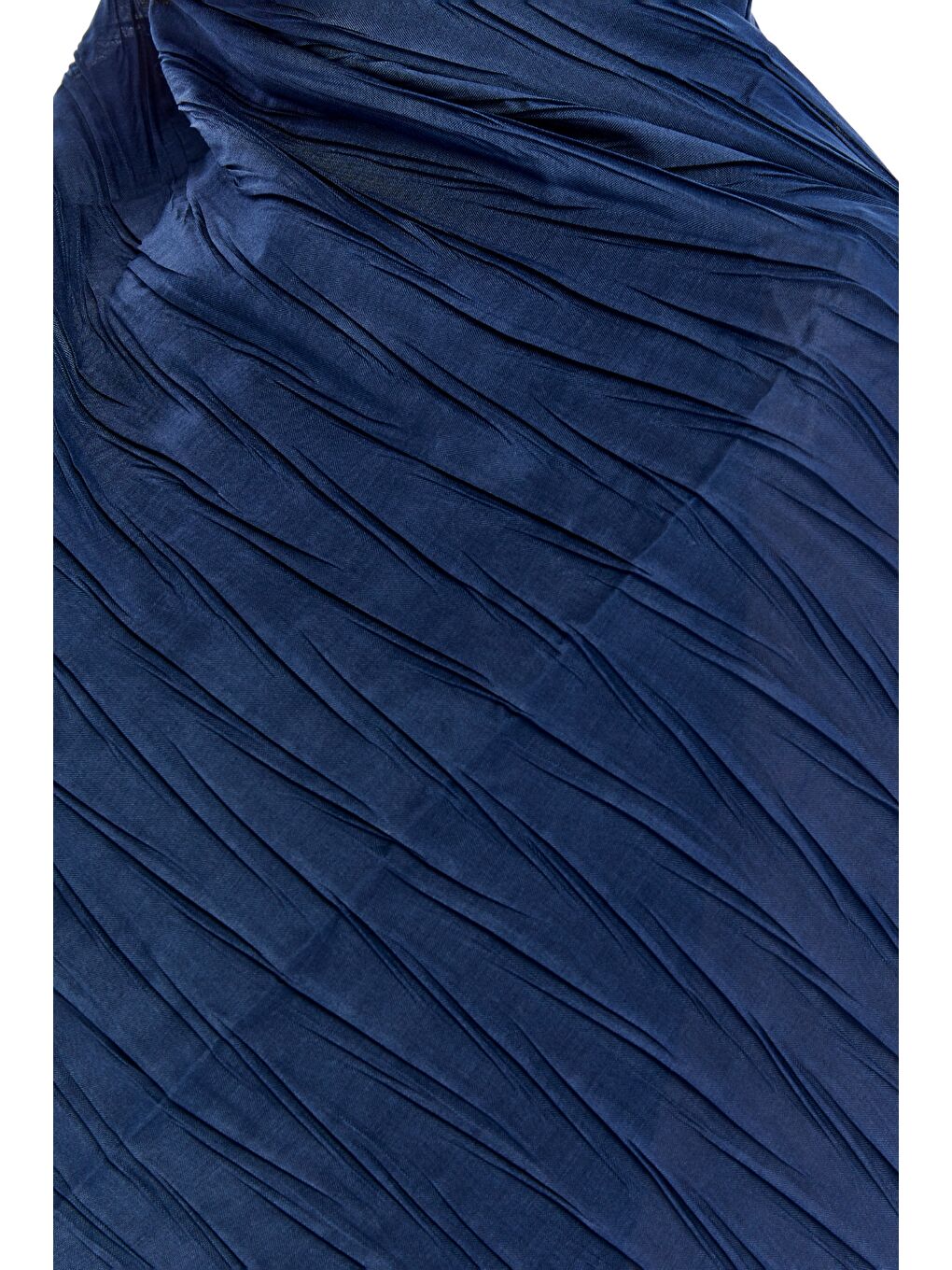 Lacivert Pliseli Bambu Şal-1