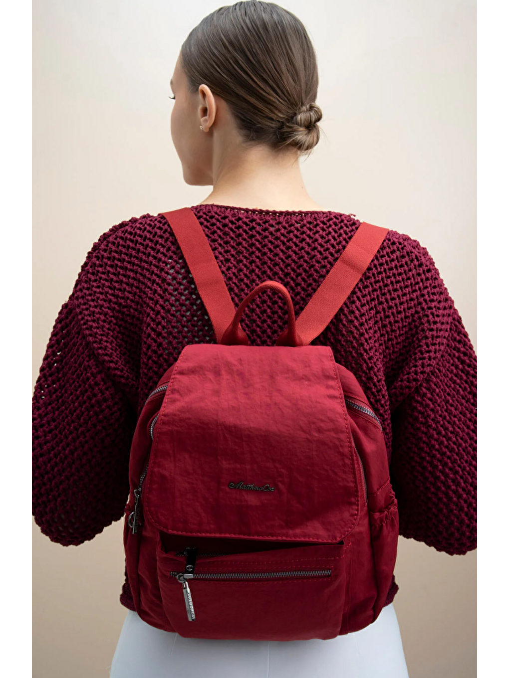 Bordo Kapaklı Kadın Sırt Çantası BYN2325-1