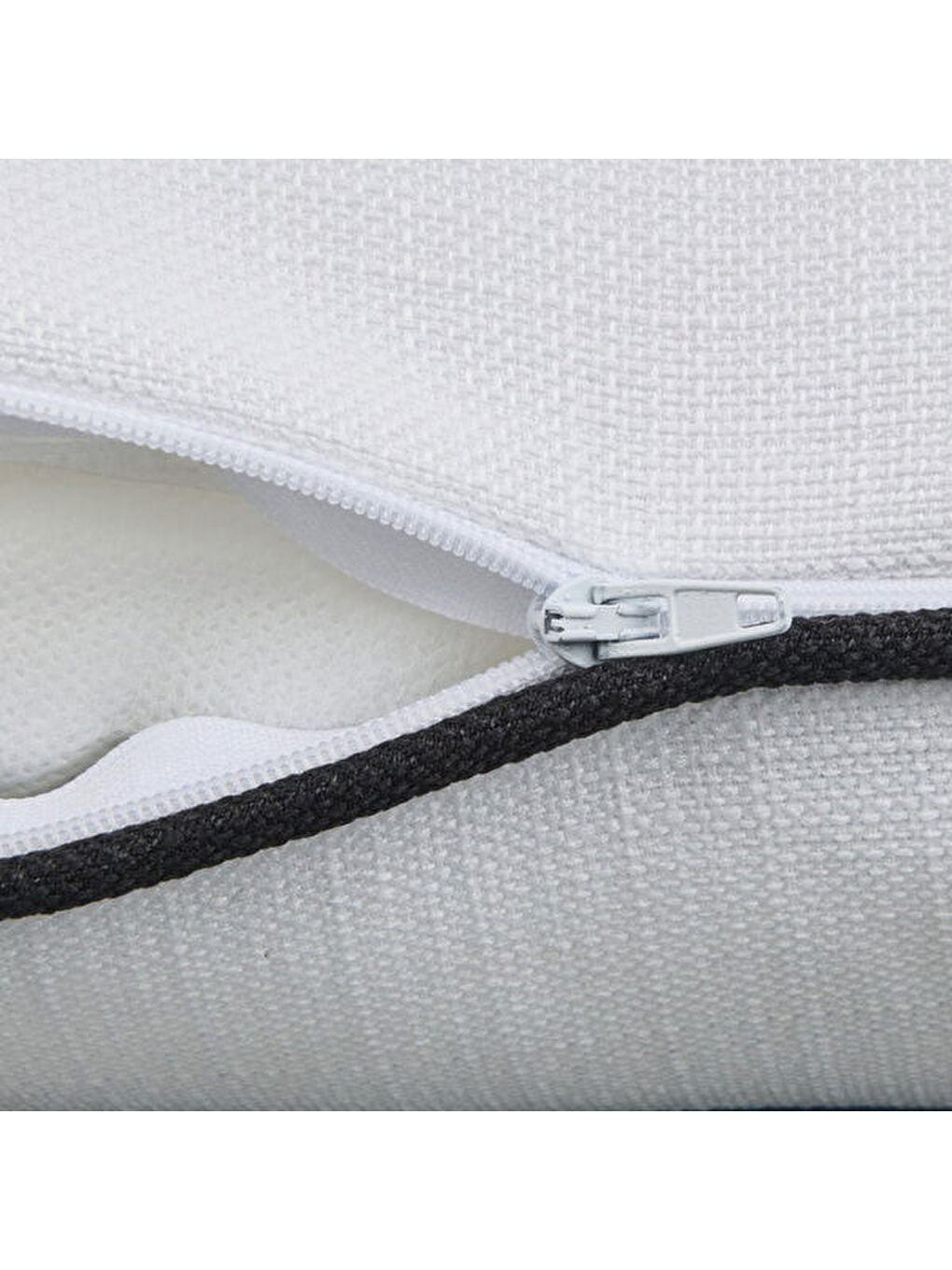 Soft Ethnic Biyeli Kırlent - Beyaz - 30x50 cm-2