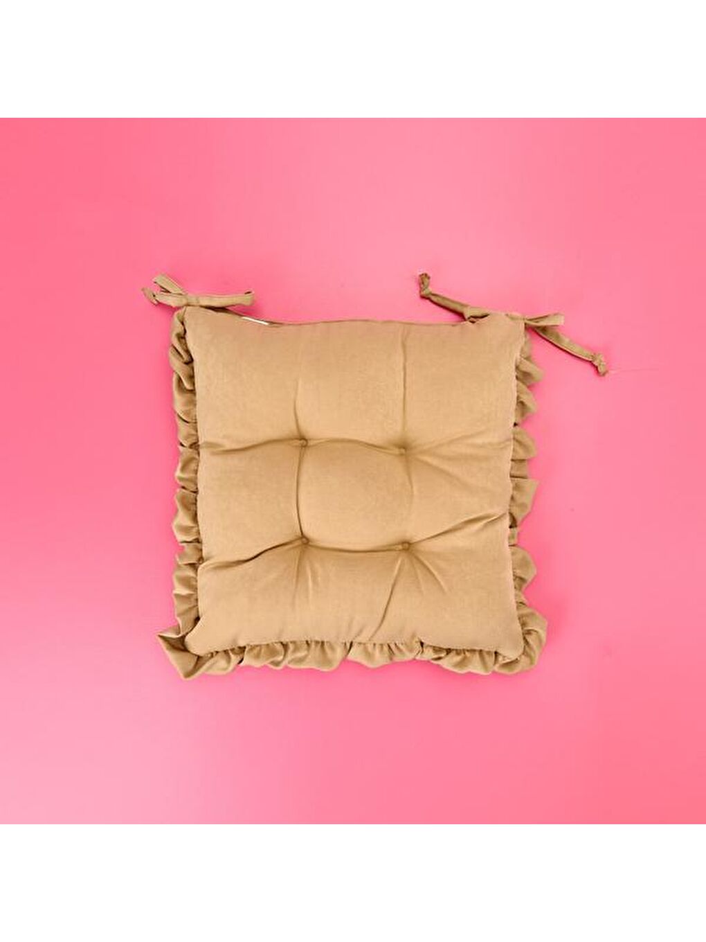 Soft Maia Sandalye Minderi - Açık Kahverengi - 40x40 cm