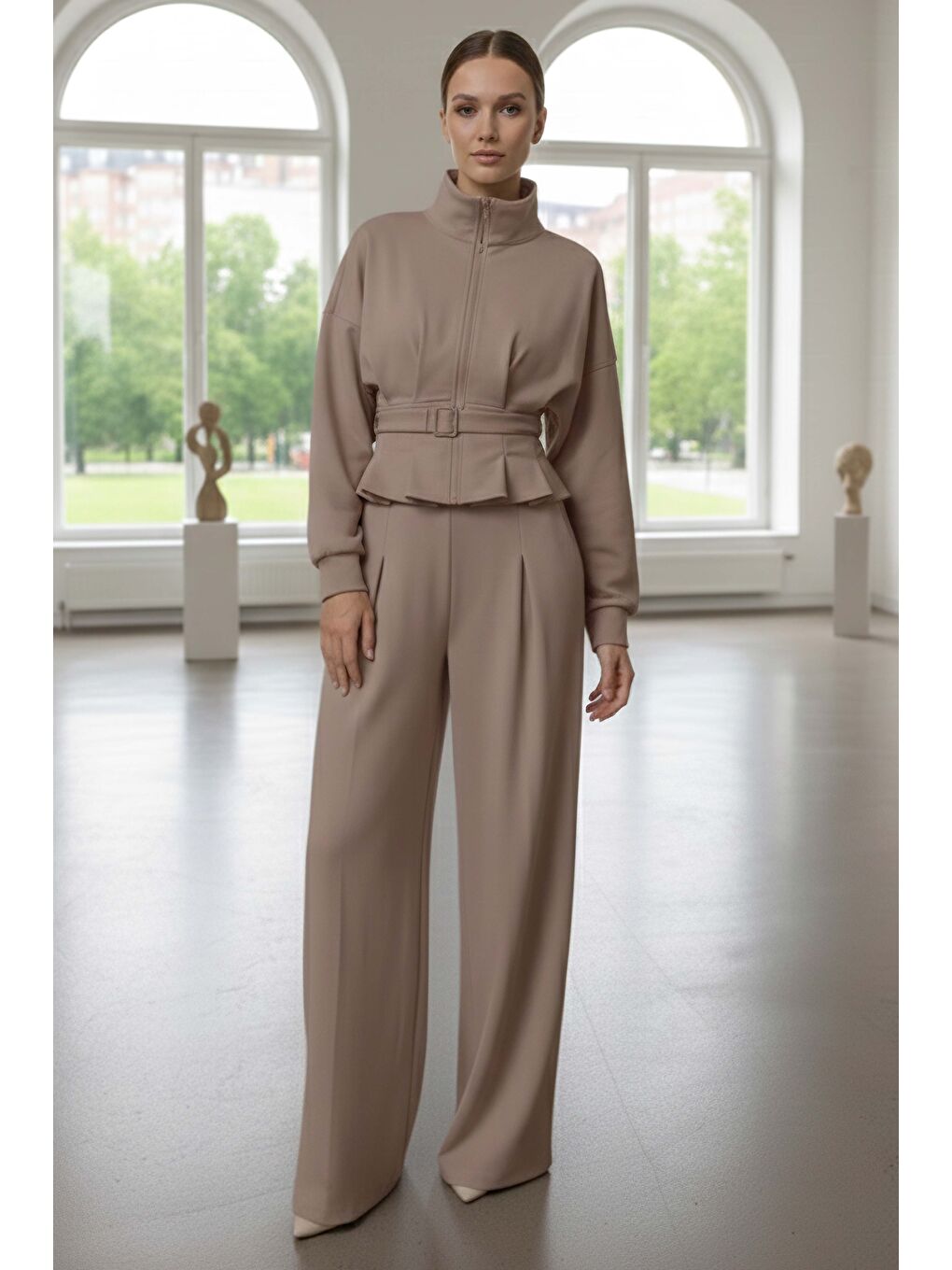 Bej Gipeli Modal İkili Takım Vizon - 28093-VIZON-1