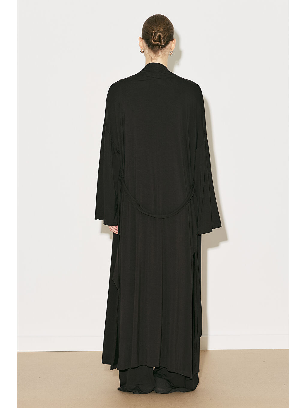 Easy Rahat Uzun Kimono Kahverengi-2