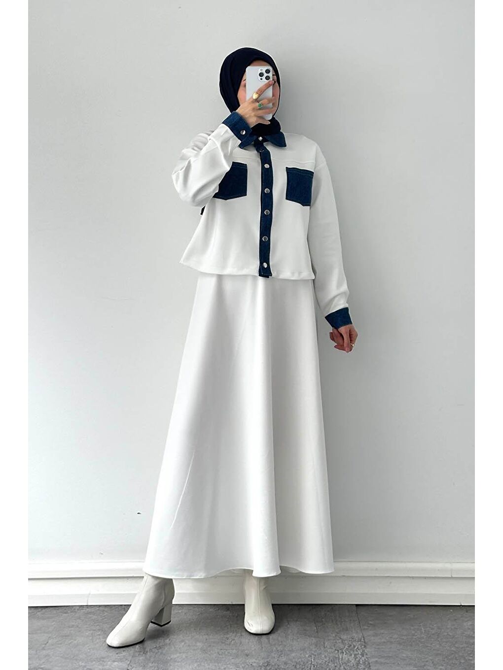 Garnili Scuba Takım Beyaz-3