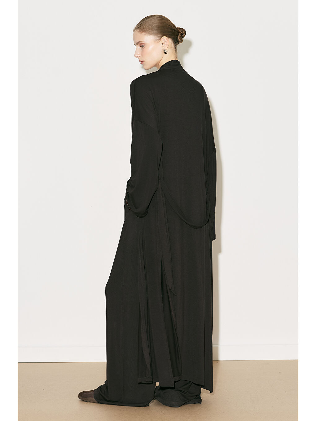 Easy Rahat Uzun Kimono Kahverengi-3