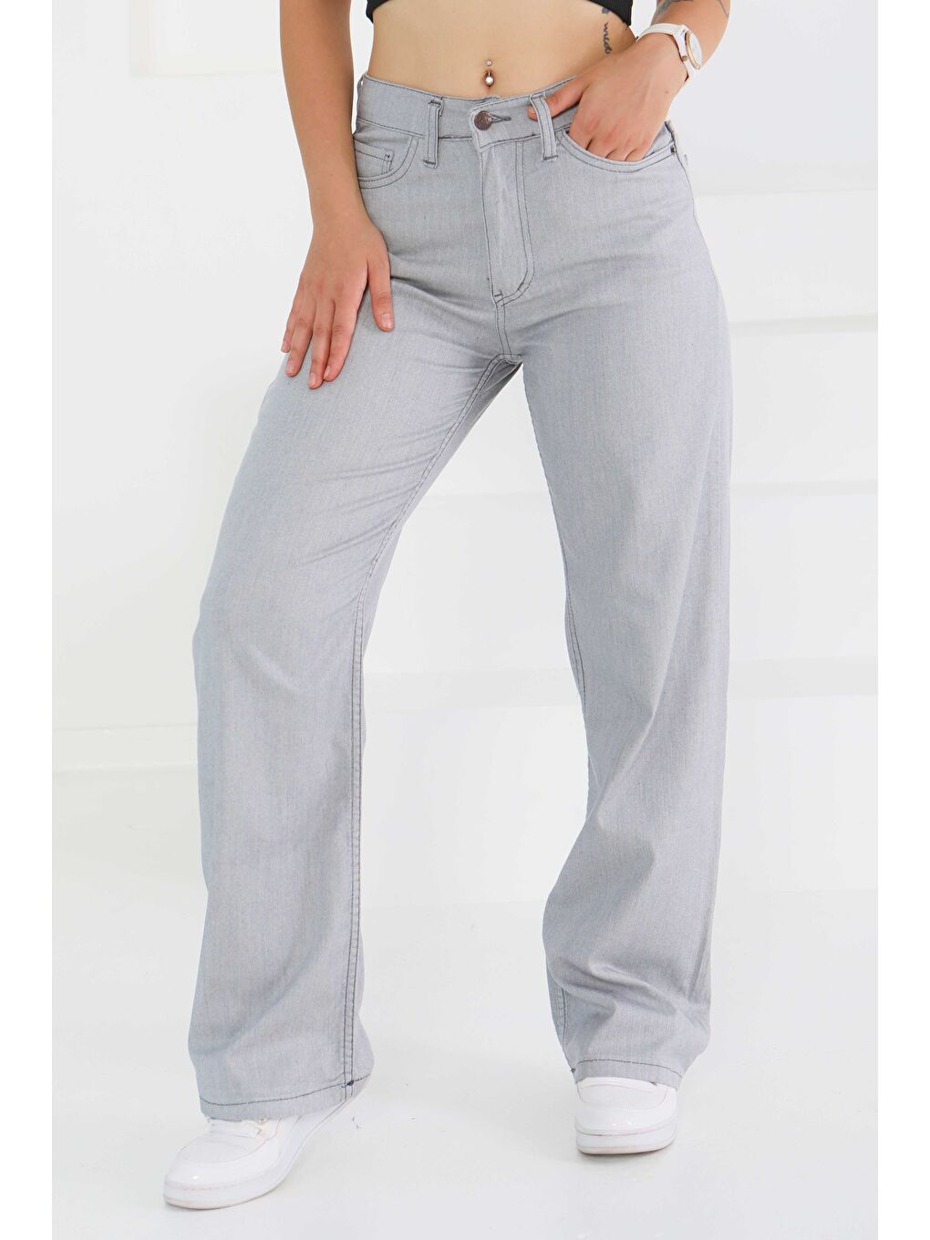 Palazzo Pantolon Gri - 27465-1