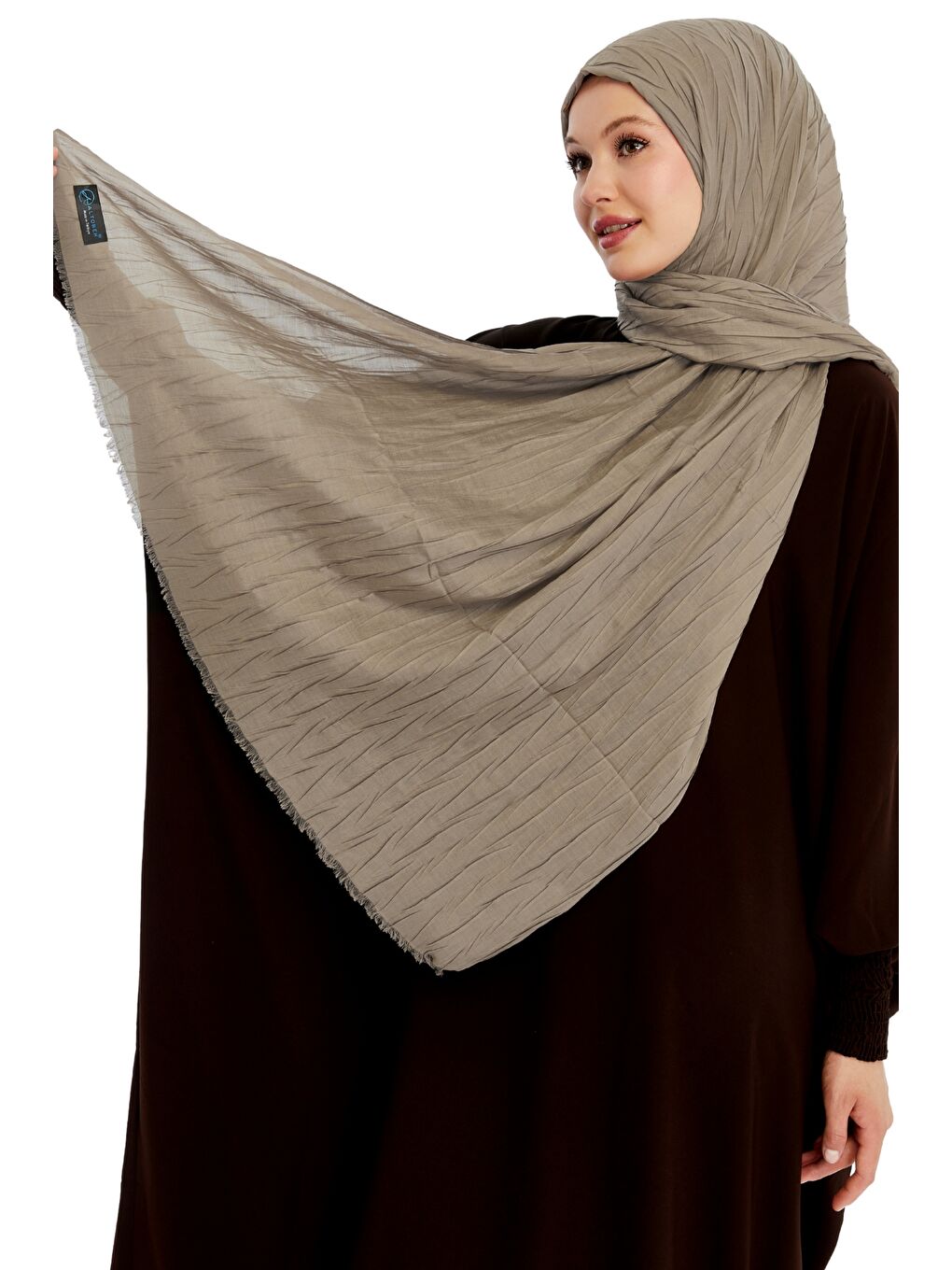 Kahverengi Pliseli Bambu Şal