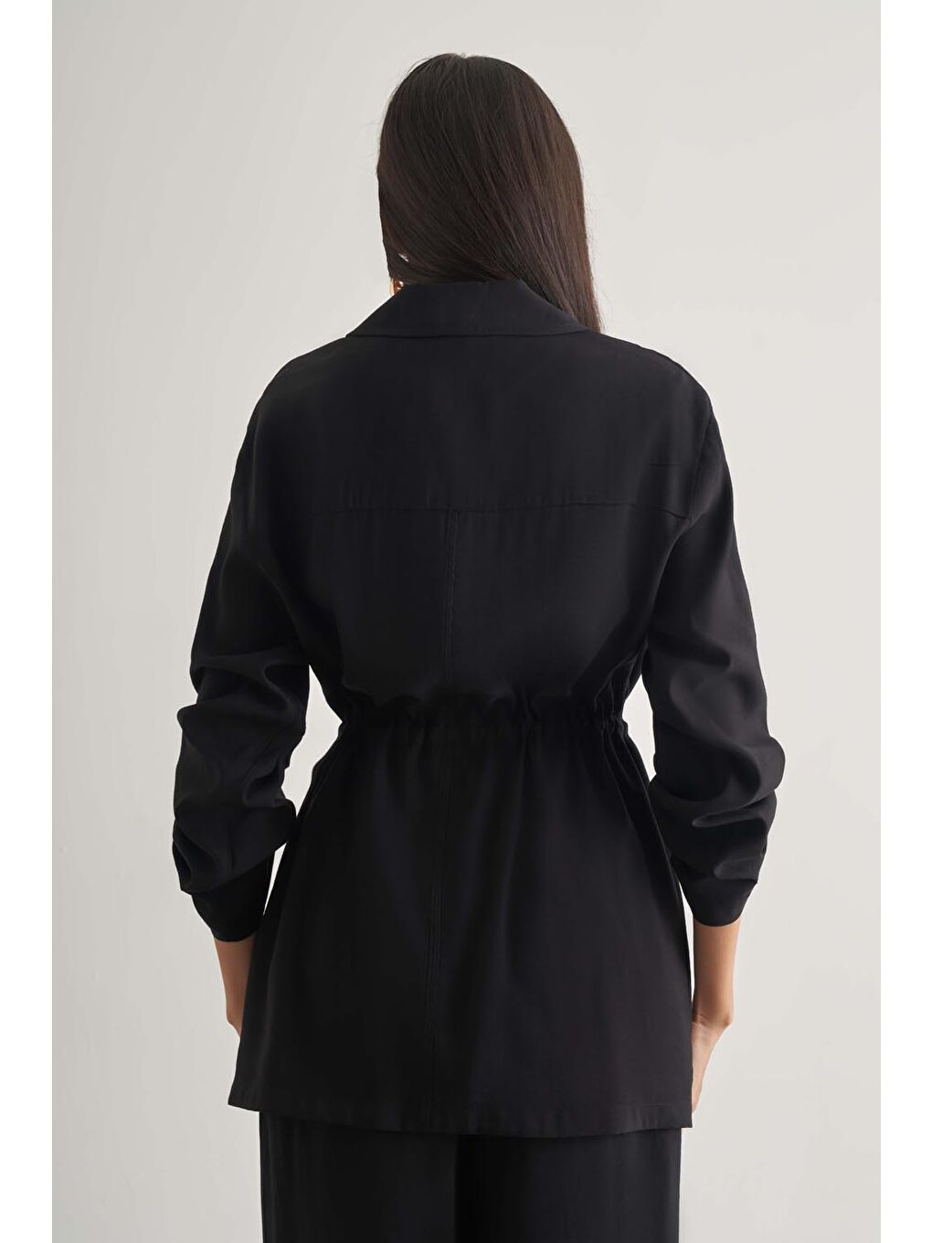 Modal Karışımlı Fermuarlı Siyah Tunik-3