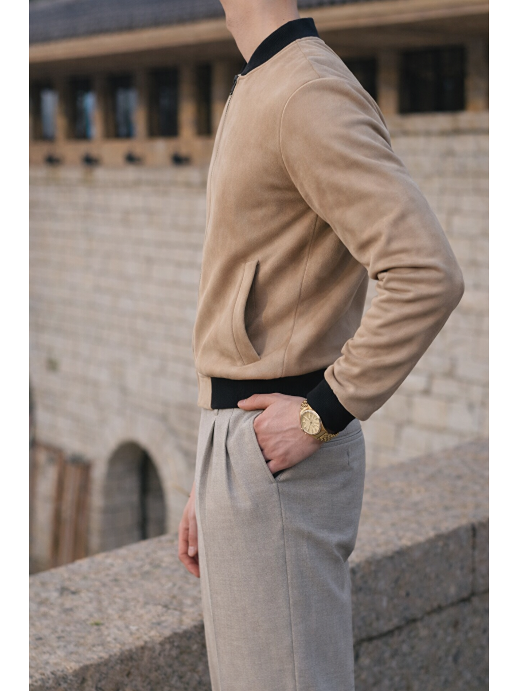 Kahverengi Erkek Smart Casual Kahve Nubuk Ceket-2