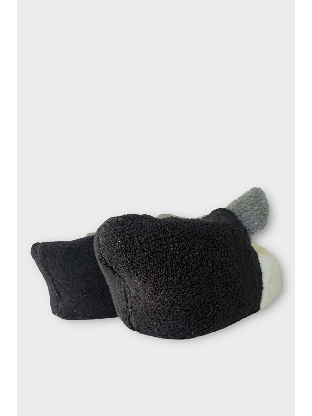 Siyah Unisex Panduf Ses Yapmayan Ev Patiği Sİyah - Beyaz-5