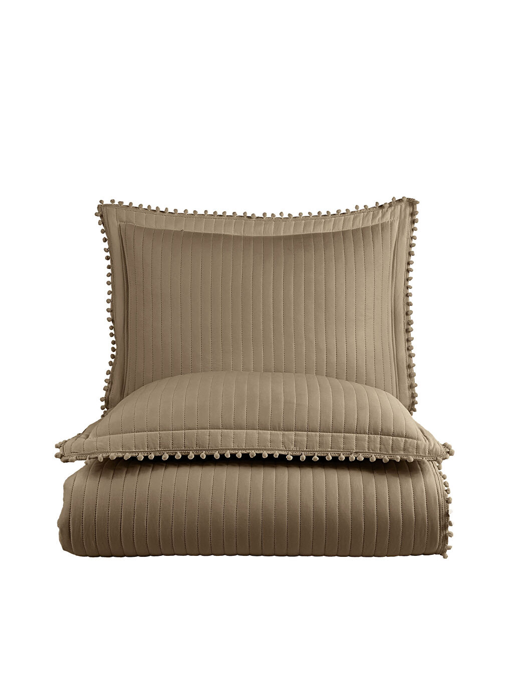 Florita Yatak Örtüsü Seti Çift Kişilik (240x260 cm) Bej-4