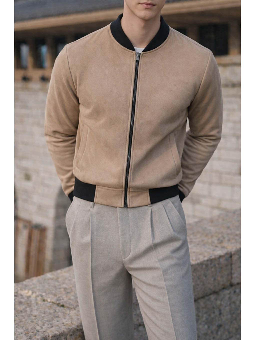 Kahverengi Erkek Smart Casual Kahve Nubuk Ceket-3