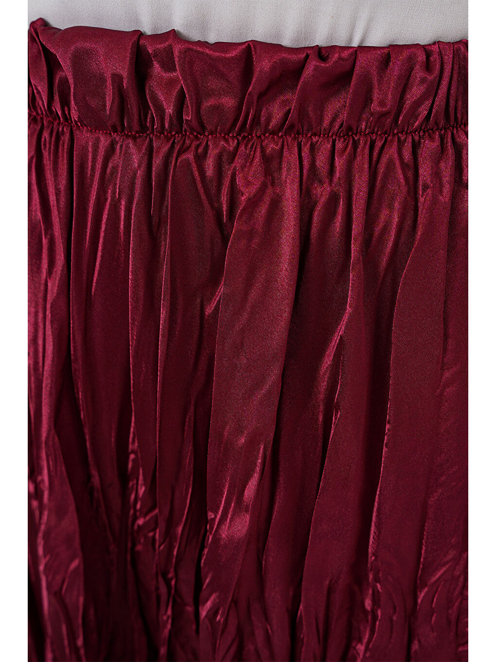 Kadın Uzun Kırışık Etek 8034 - Bordo-4
