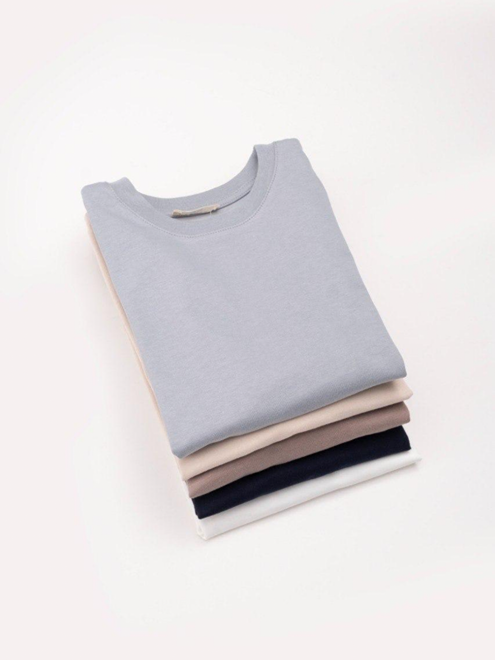 Beyaz Erkek Çocuk %100 Pamuk 'li Set Uzun Kollu Düz Tişört