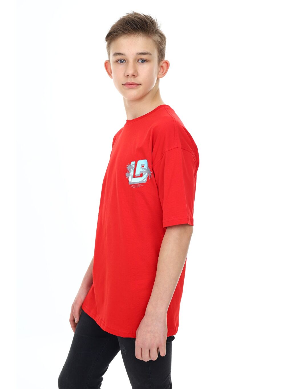 Kırmızı Erkek Çocuk Baskılı Tişört-1