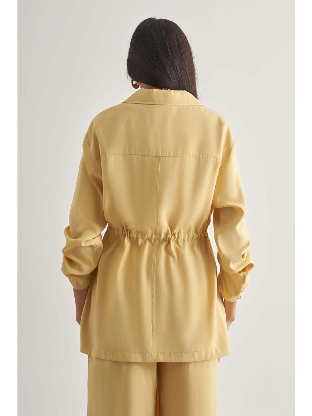 Modal Karışımlı Fermuarlı Sarı Tunik-4