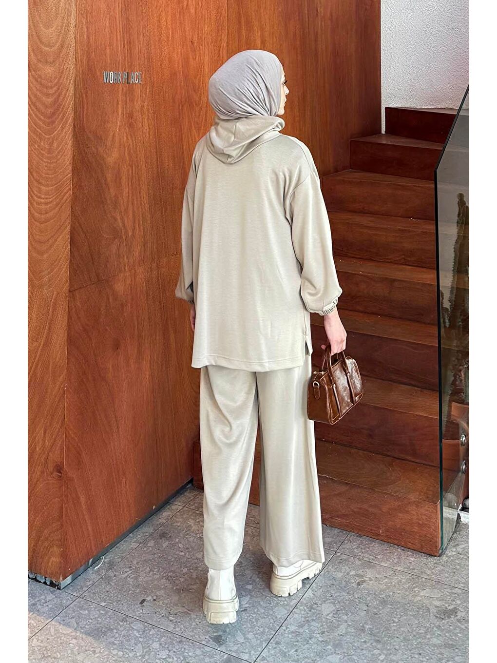 Arma Detaylı İkili Takım Bej-3