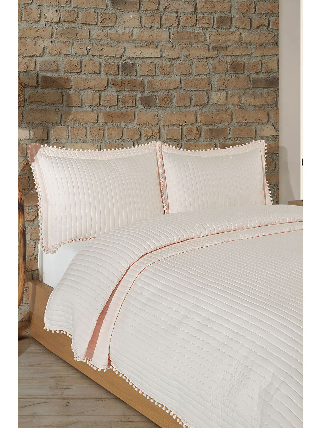 Ekru Florita Yatak Örtüsü Seti Tek Kişilik (180x240 cm) Krem-2