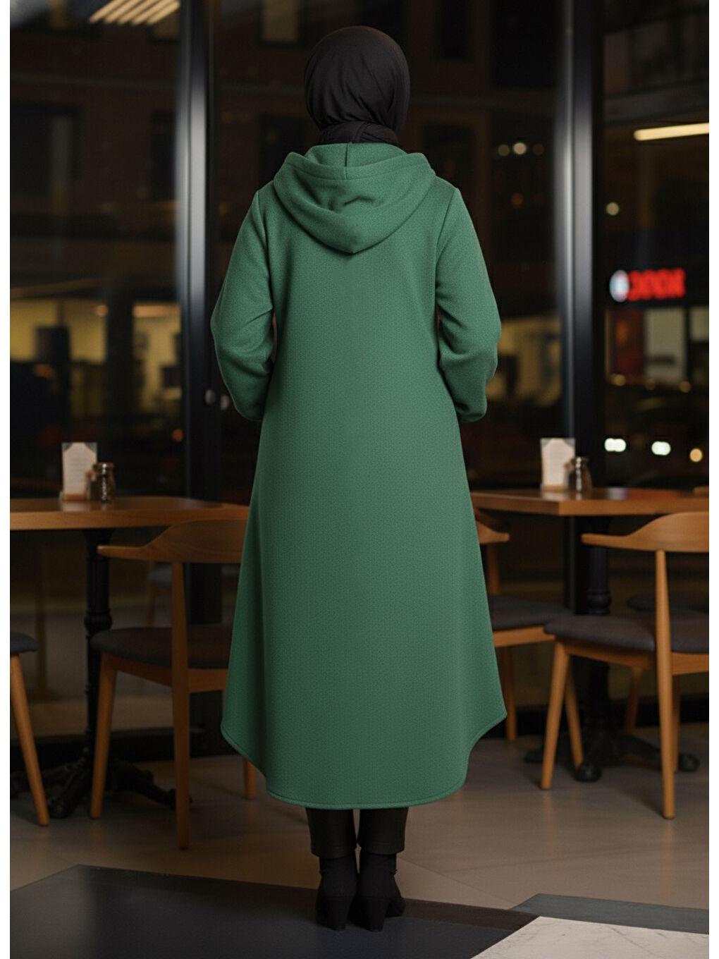 Yeşil Düğmeli Bileği Lastikli Kaşe Zumrut - 28027-ZUMRUT-2