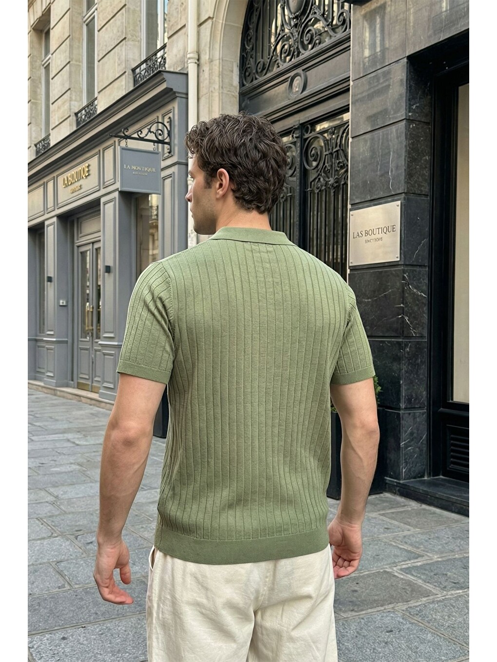 Yeşil Sion Regular Fit Erkek Kısa Kol Triko Polo Yaka Tişört-3