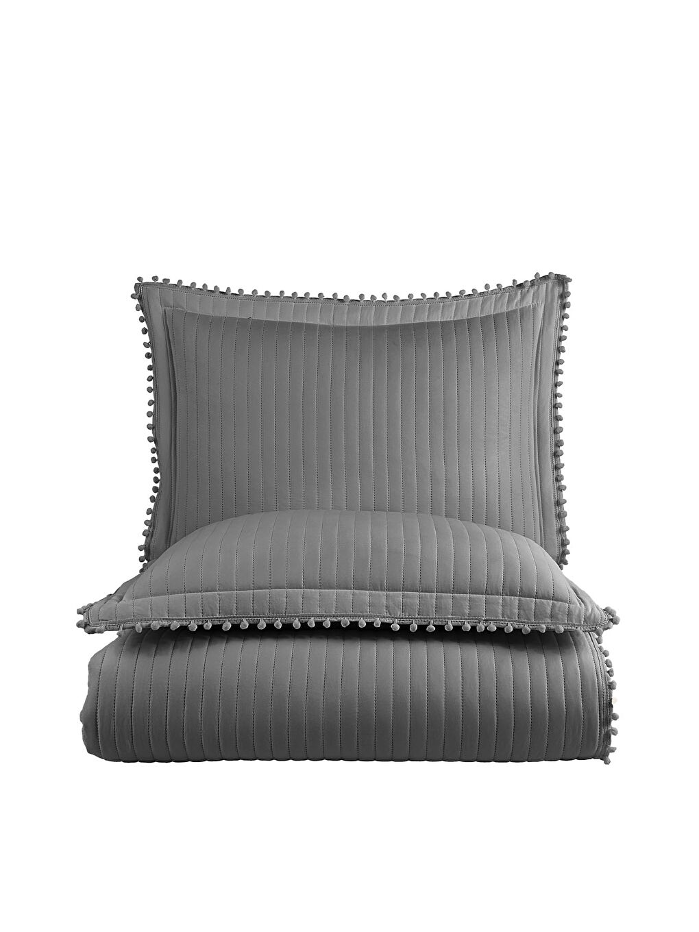 Florita Yatak Örtüsü Seti Tek Kişilik (180x240 cm) Gri-4