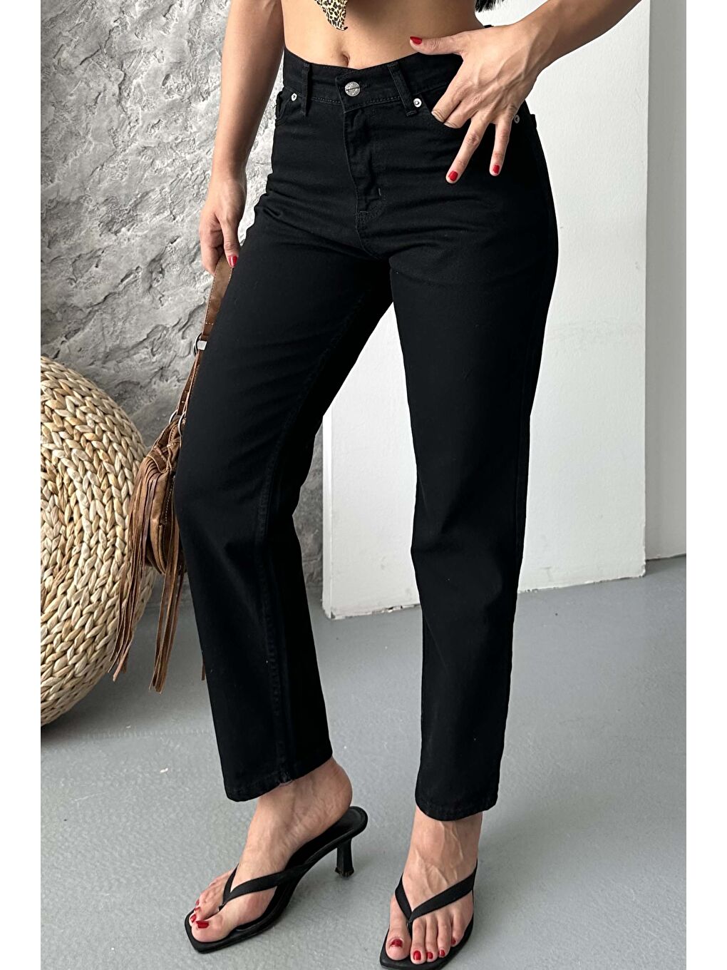 Mom Fit Jean Pantolon Siyah - 27301