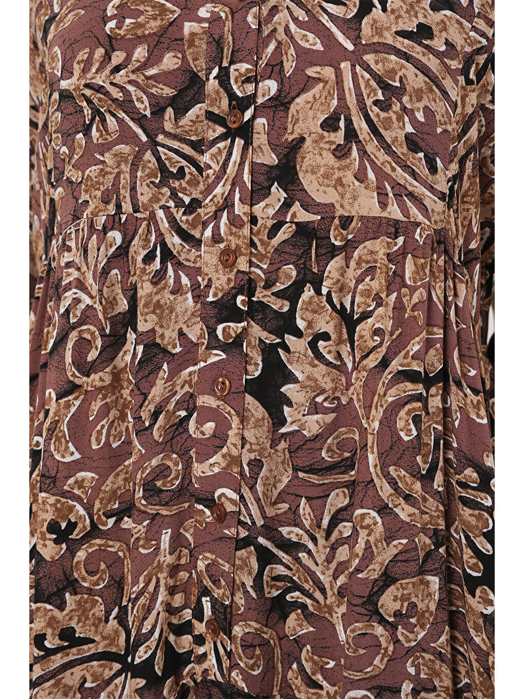 Kırmızı 2423 Otantik Desenli Tesettür Elbise - C. Gül Kurusu-5