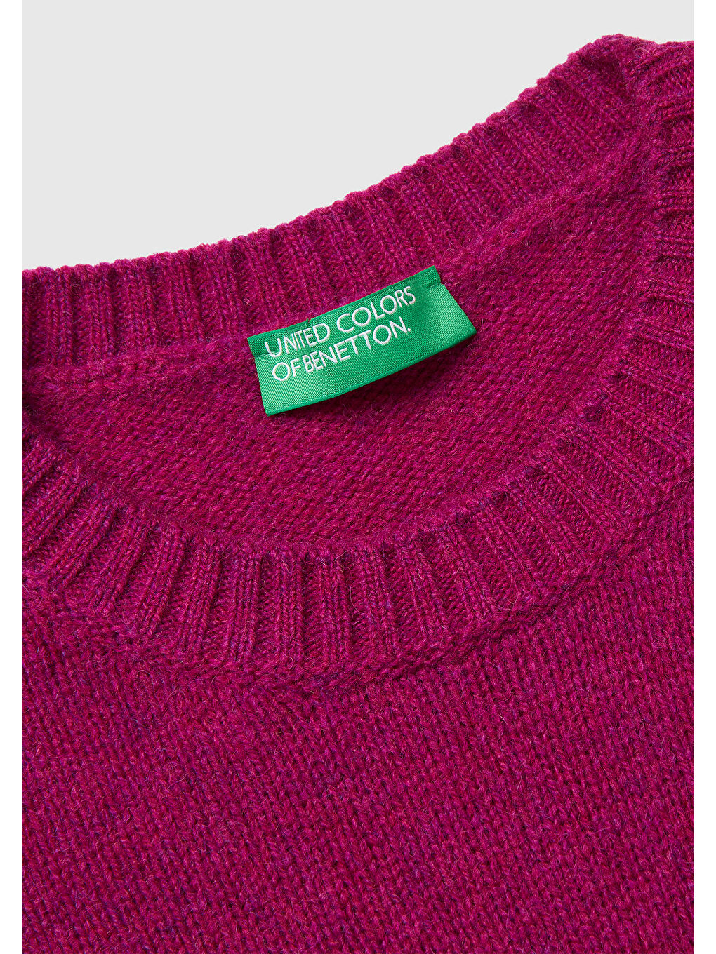 Kadın Fuşya Bisiklet Yaka Shetland Kazak-5