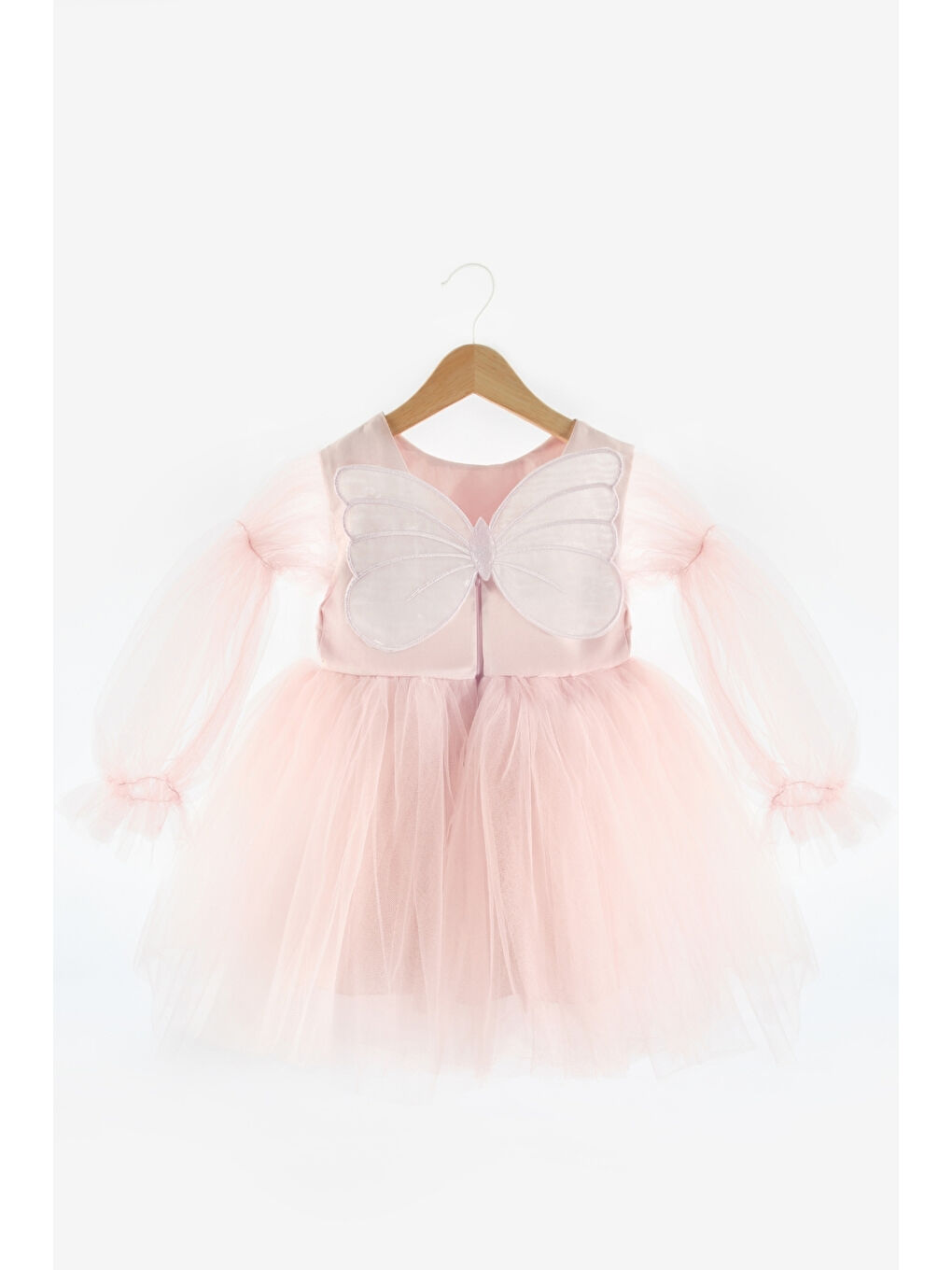 Pembe Pudra Kelebek Kanatlı Kız Bebek Elbise - Kate-3