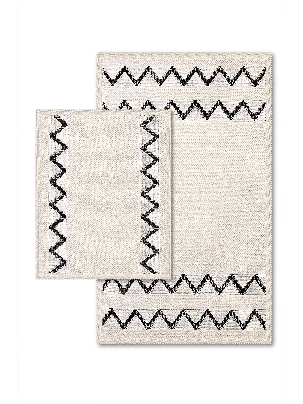 Paris Doğal Pamuklu 2'li Banyo Paspası 60x100+50x60 Cm - Ekru