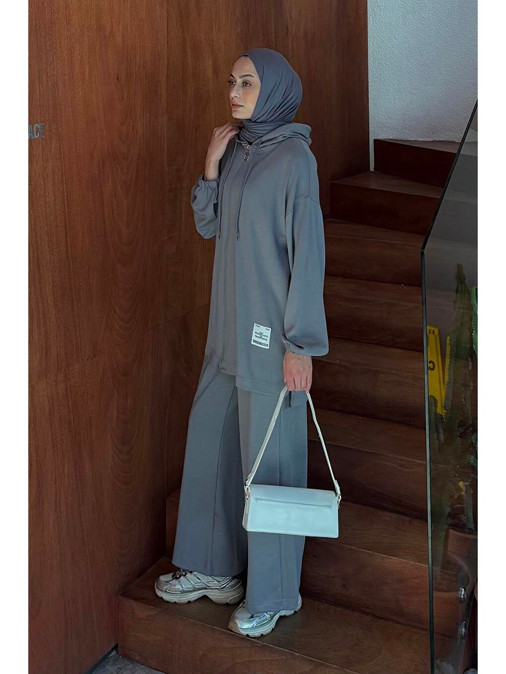 Arma Detaylı İkili Takım Gri-1