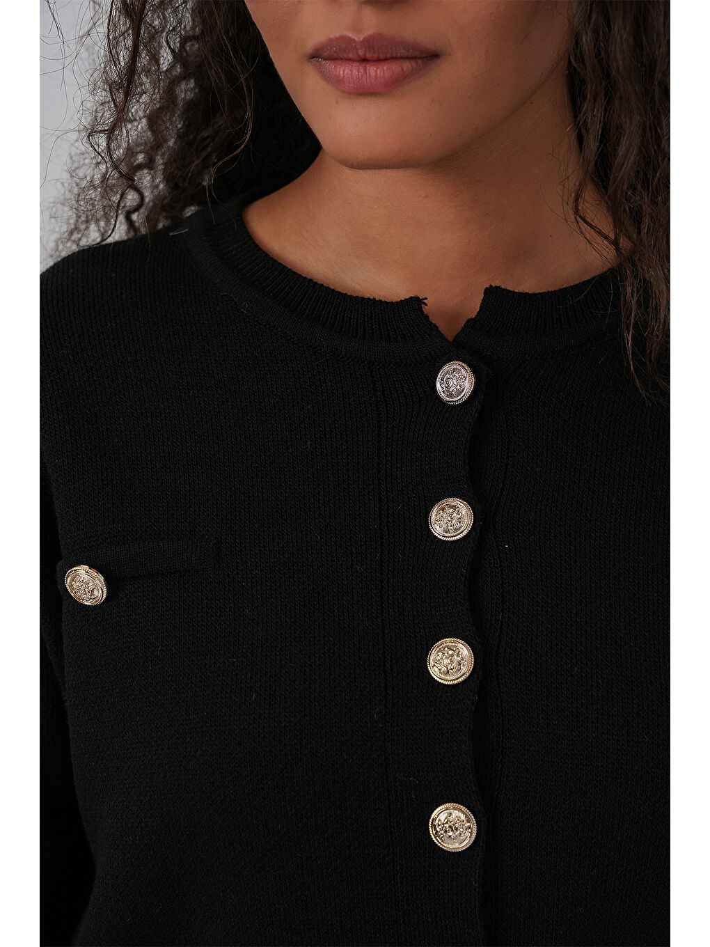 Kadın Triko Hırka Etek İkili Takım 15942 - Siyah-4