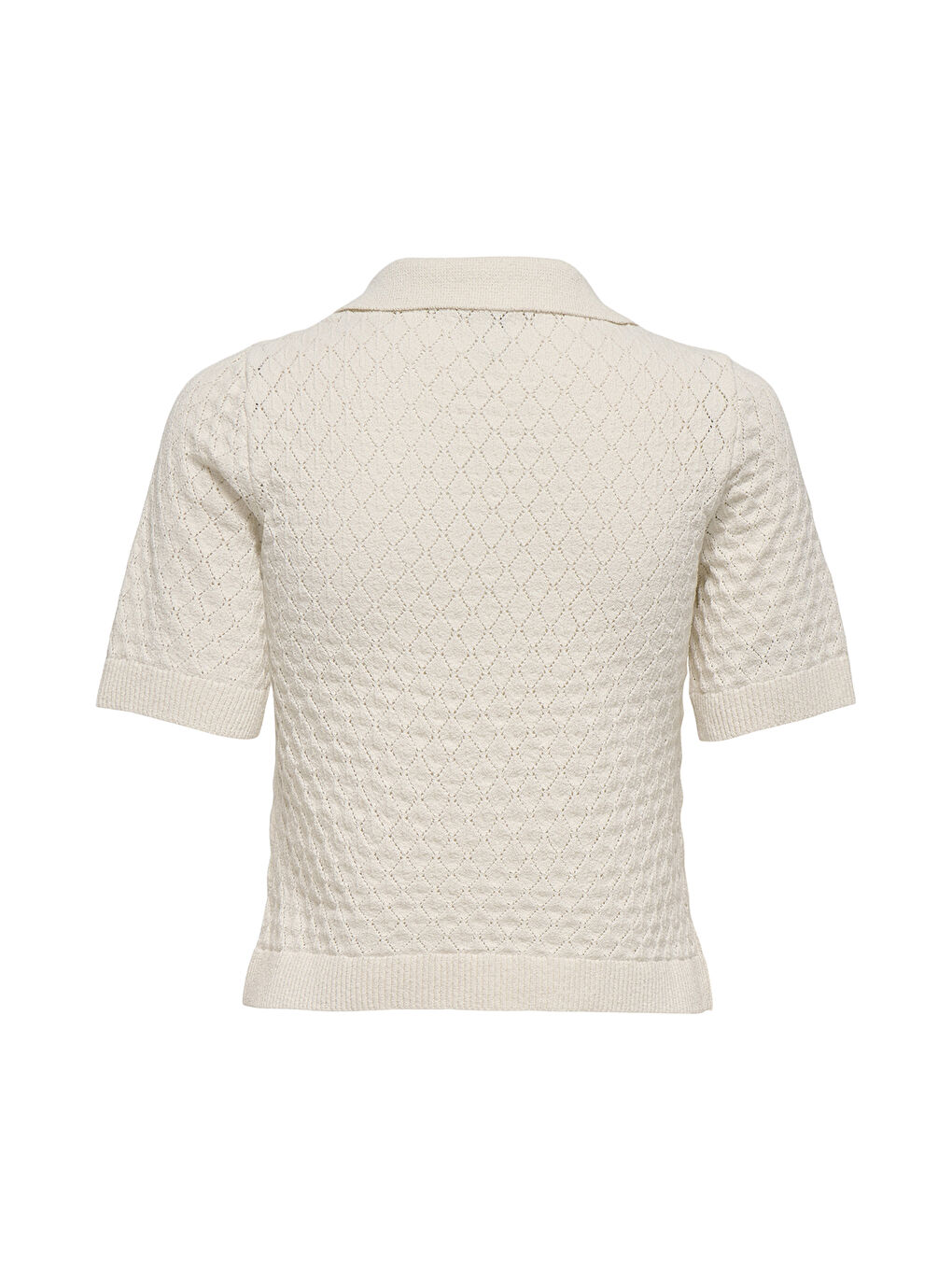 Ekru Onlcosima Pamuk Karışımlı Regular Fit Kısa Kollu Kadın Örgü Kazak 15341211-1