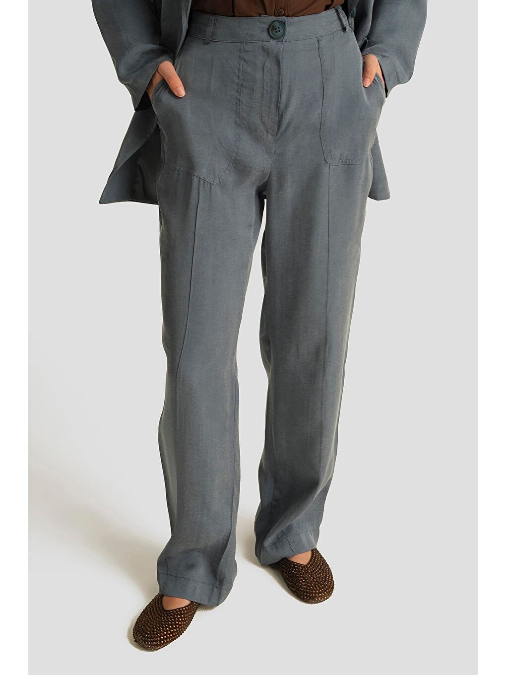 Mavi Önü Dikişli Cupra Palazzo Pantolon 25Yd4246-2 İndigo-2