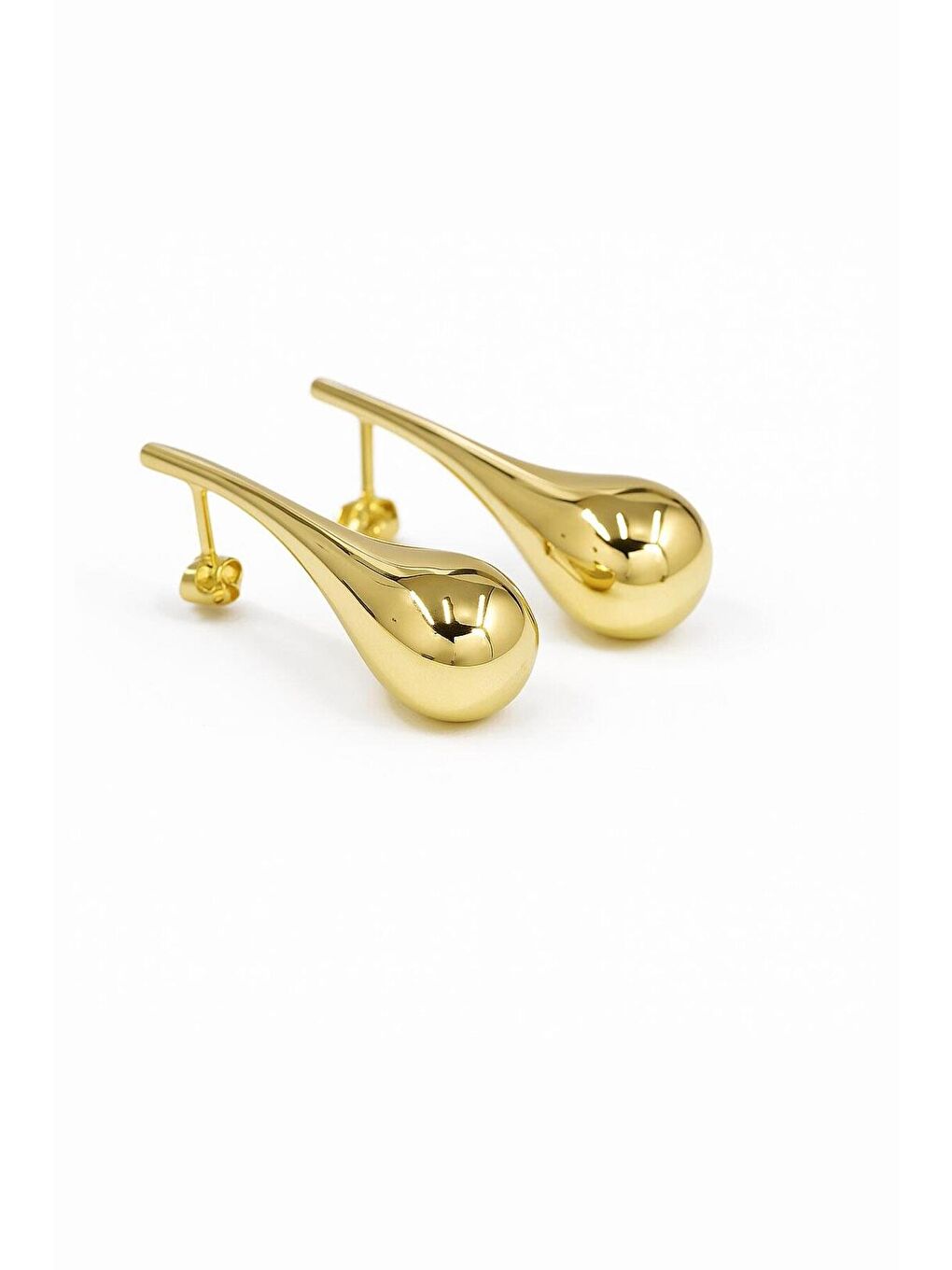 Sarı Altın Renk Katre Çelik Küpe-2