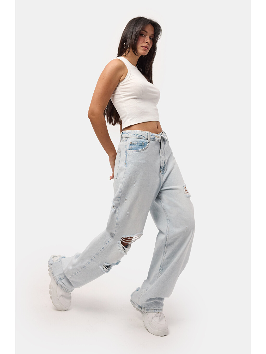 Mavi Kadın Ice 12s6-100 Straight Fit Kemer Detaylı Özel Tasarım Denim Jean-1