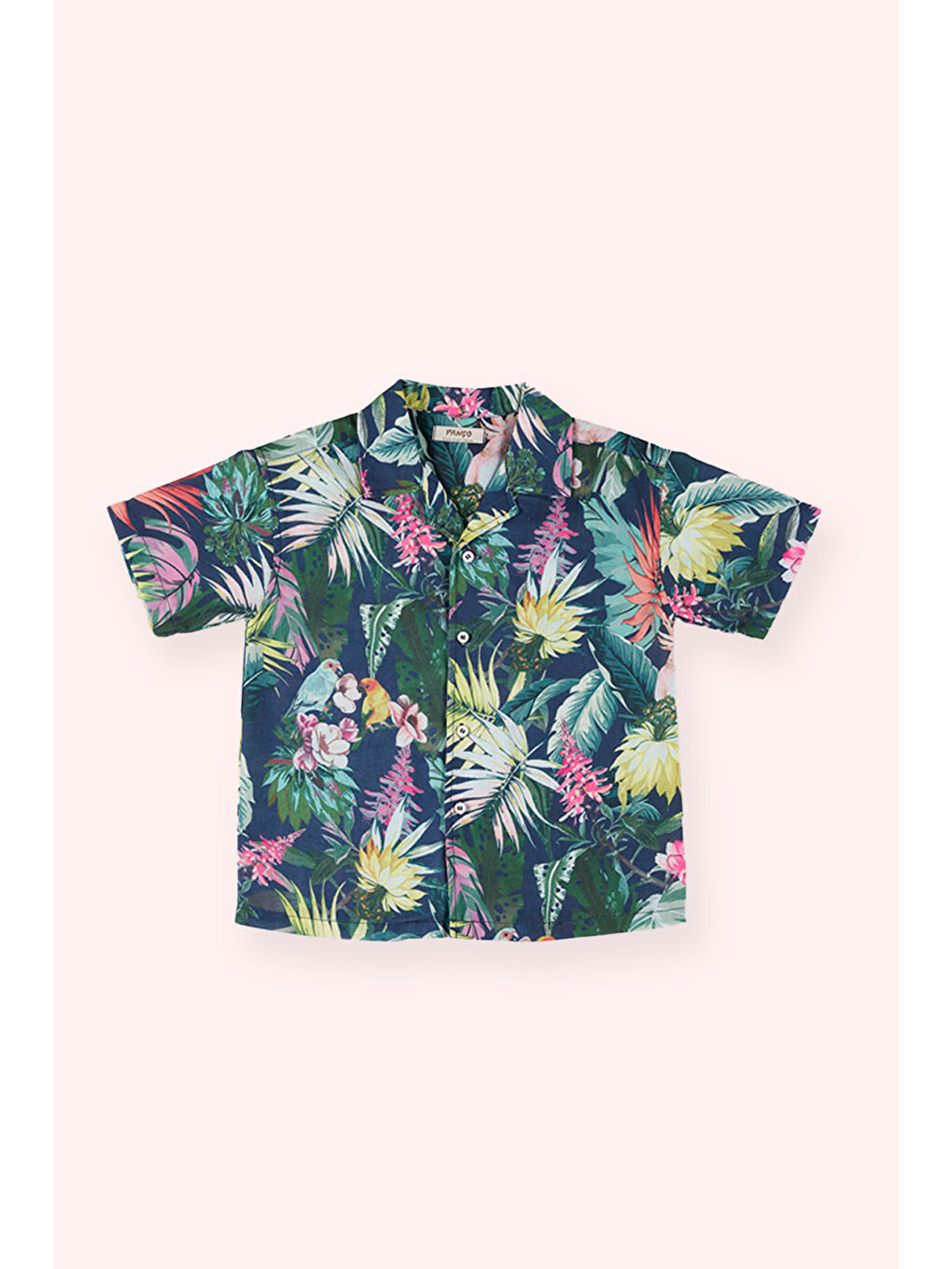 Erkek Bebek Desenli Lacivert Gömlek