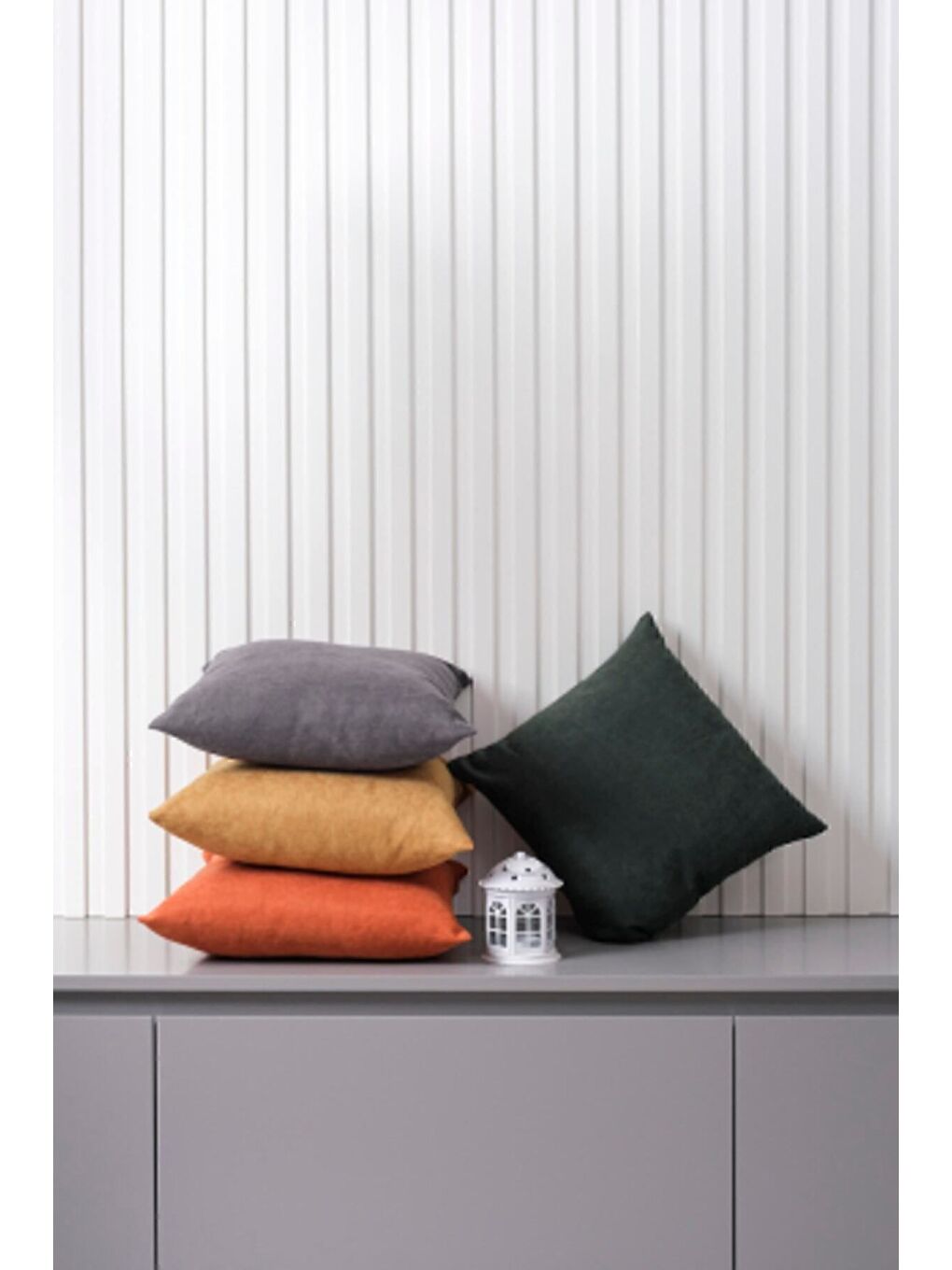 Panoroma Süet Dokulu Düz Punch (Panç) İçin Uygun Yeşil 45X45 Dekoratif Kırlent Kılıfı-4