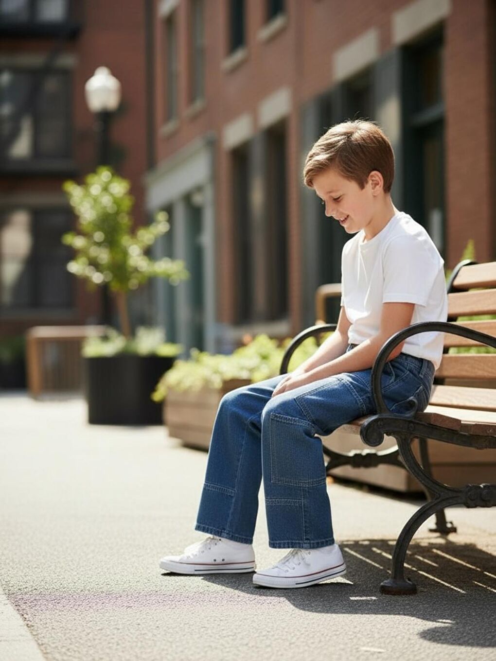 Mavi Erkek Çocuk Baggy-Fit Çok Cepli Jean Pantolon-1