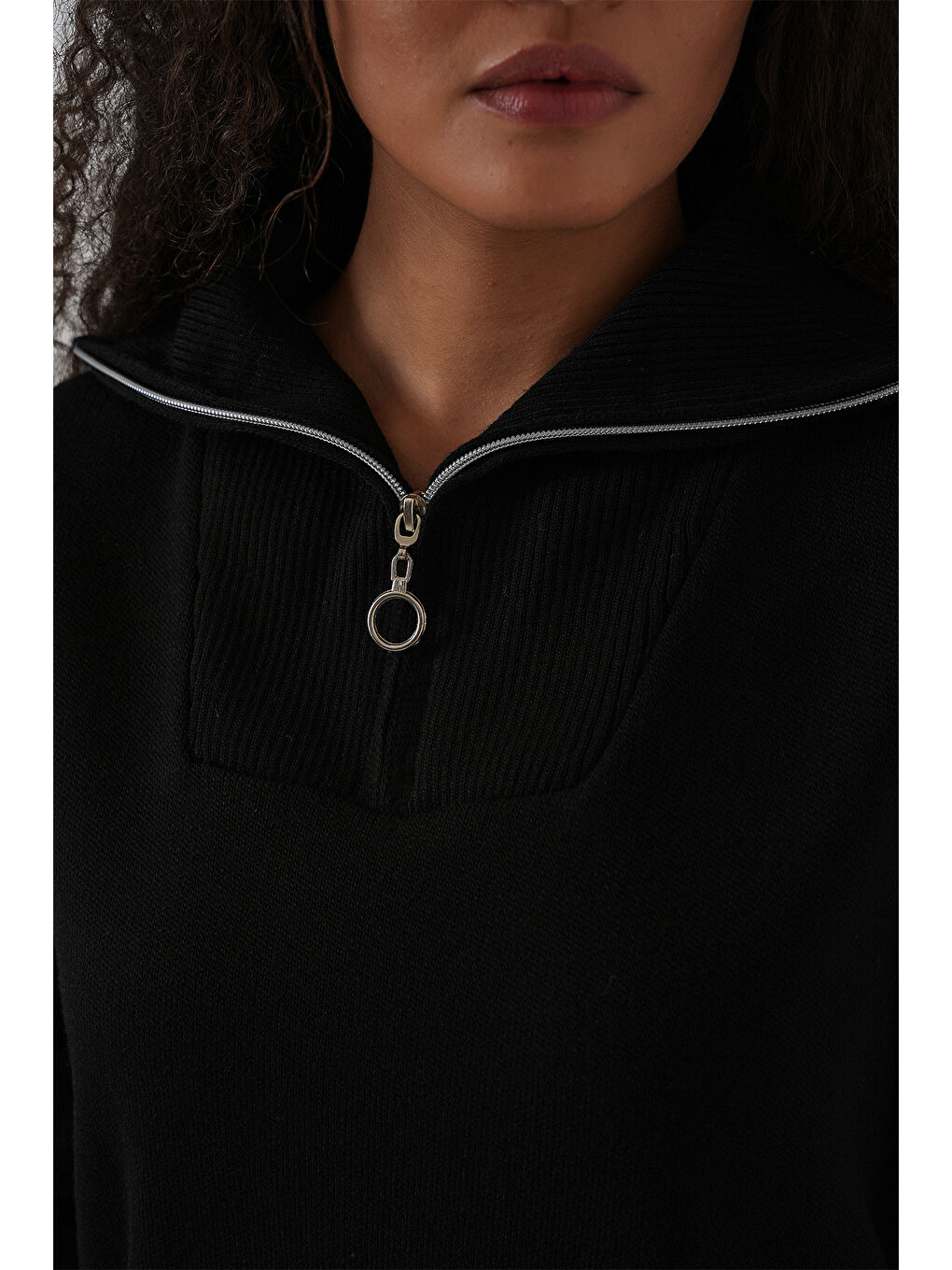 Kadın Kazak Etek İkili Takım 15938 - Siyah-4