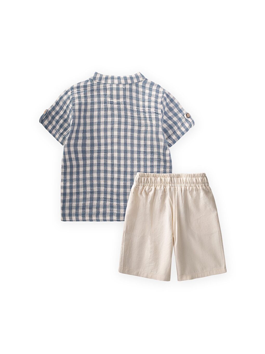 Müslin Gömlek Takım 1-8 Yaş İndigo Mavi-1
