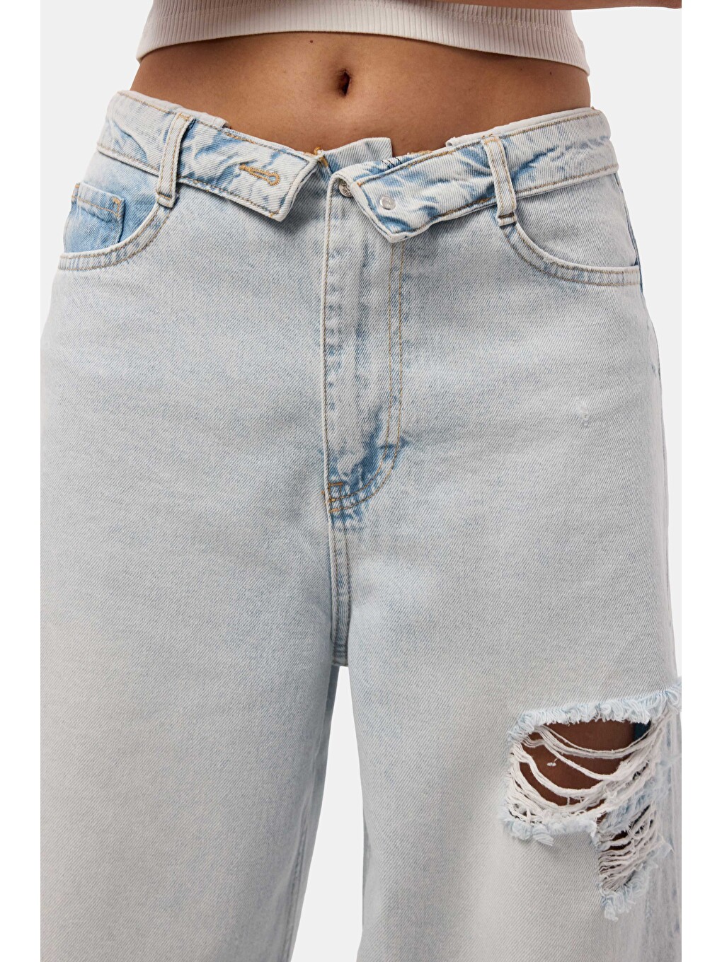 Mavi Kadın Ice 12s6-100 Straight Fit Kemer Detaylı Özel Tasarım Denim Jean-4