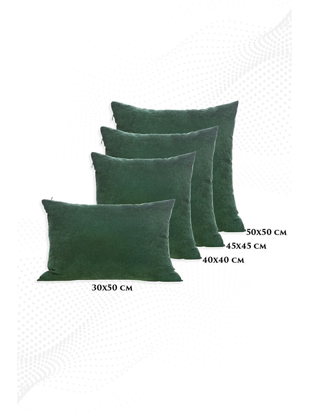 Panoroma Süet Dokulu Düz Punch (Panç) İçin Uygun Yeşil 45X45 Dekoratif Kırlent Kılıfı-5