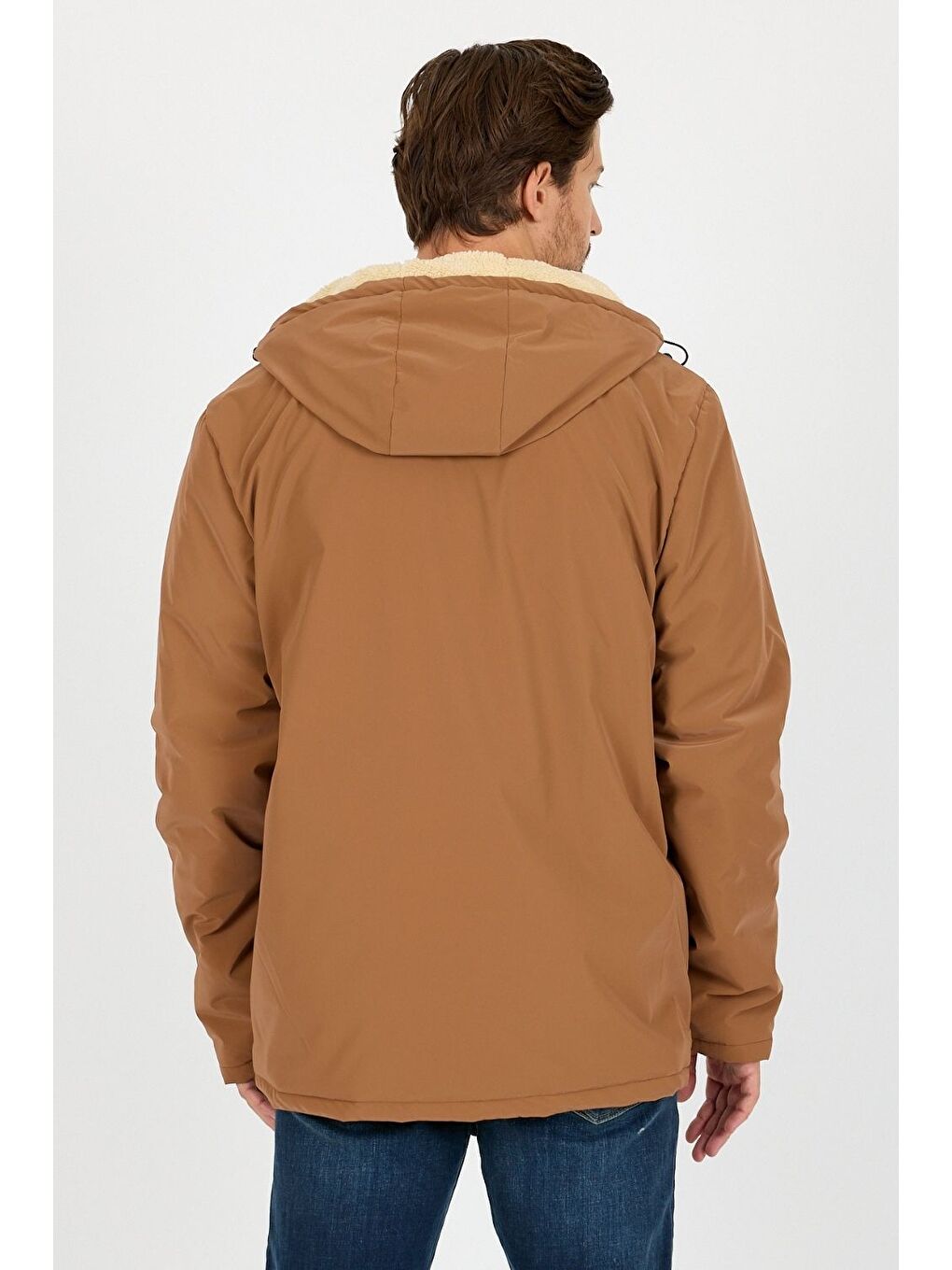 Kahverengi Vibes x Avmteks Kürklü Kapüşon Detaylı Mont 006-2